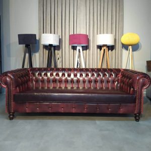 Comfy Suni Deri Chester Koltuk Modeli