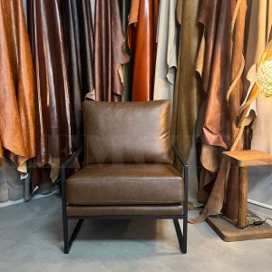 metal ayaklı hakiki deri tekli koltuk