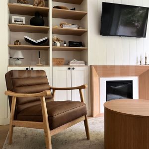 Legna hakiki deri tekli koltuk