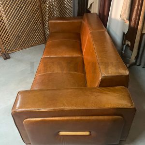 gerçek deri üçlü koltuk