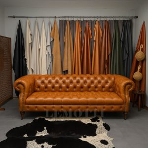 taba hakiki deri üçlü chester koltuk taba