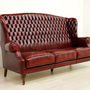 hakiki deri üçlü chester koltuk