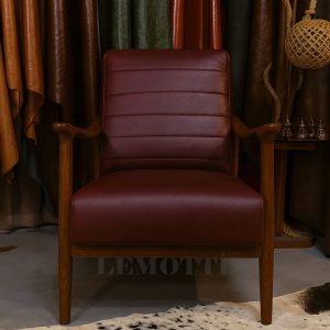 bordo hakiki deri tekli koltuk