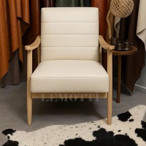 beyaz deri tekli ofis koltuk