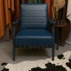 lacivert hakiki deri tekli koltuk