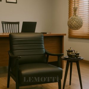 siyah deri tekli koltuk modeli