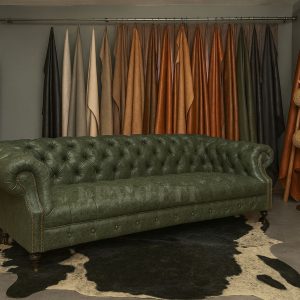 hakiki deri üçlü yeşil chester